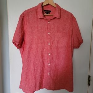 Men's Coral Casual Marc Anthony Linen Shirt XL Slim Fit